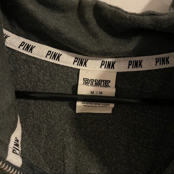 Dark Heathered Grey Victoria Secret Pink Quarter Zip - Picture 6 of 7
